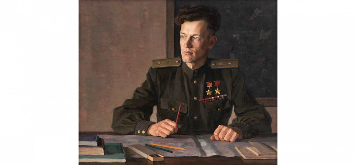 Зверев С. А. Портрет дважды героя Советского Союза майора И.Ф.Павлова 1949.png